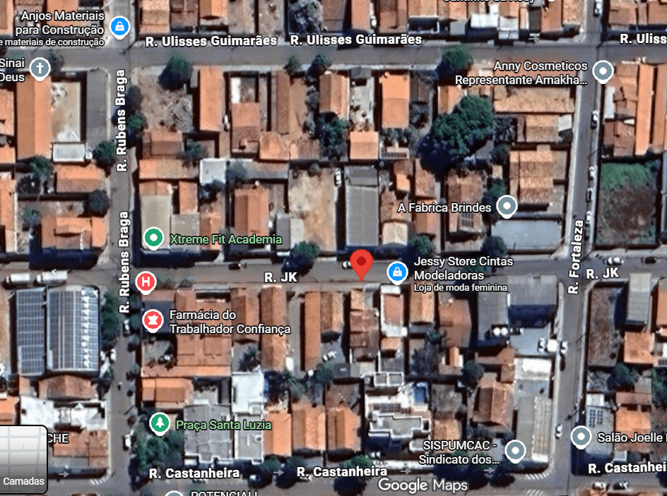 Mapa demonstrativo de localização do ponto Receba Aqui